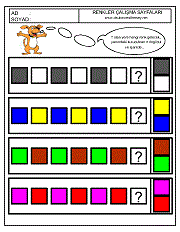 renkler çalışma sayfaları, renkler örüntü çalışmaları